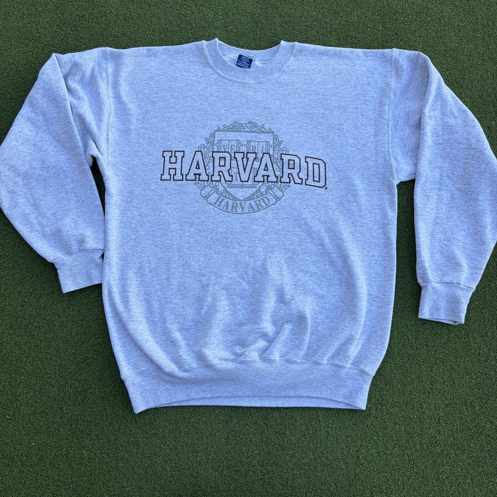 Vintage 90s Harvard University Crest Sweatshirt Champion Made In Mexico Large